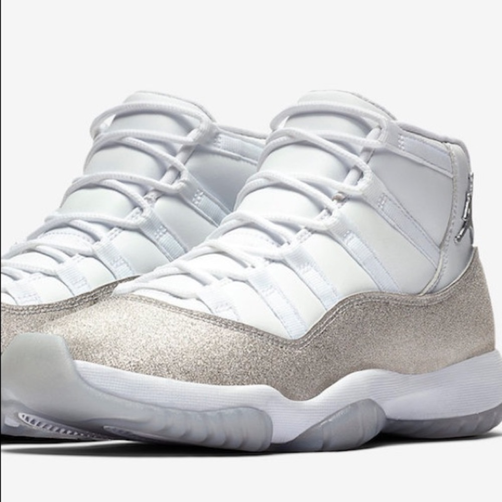 NIB woman’s limited edition Jordan Retro 11 silver metallic. RARE. Woman’s 6.5
